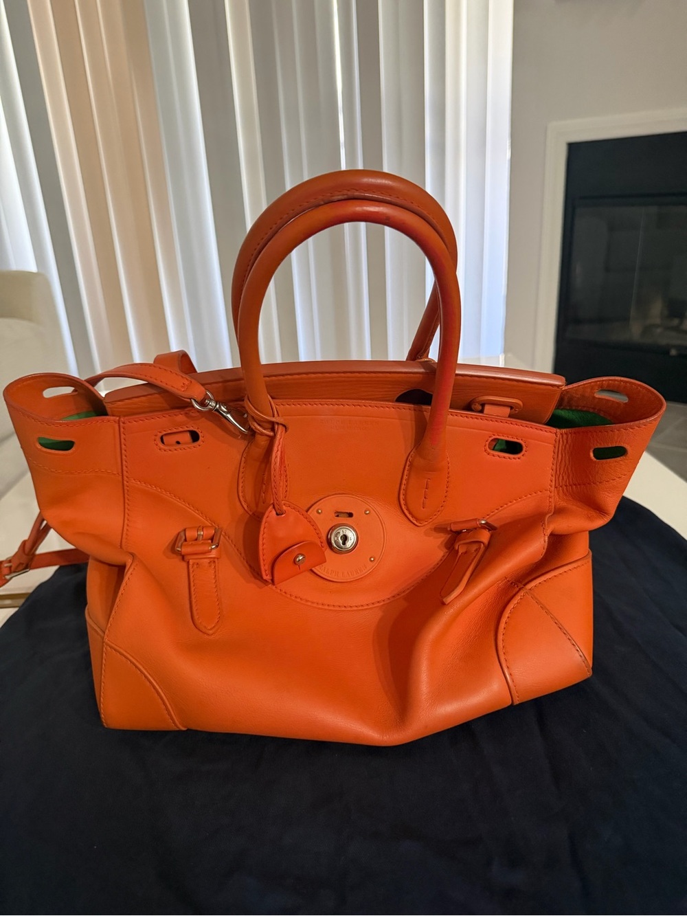 Ralph Lauren Ricky Bag clementine orange color Leather  33